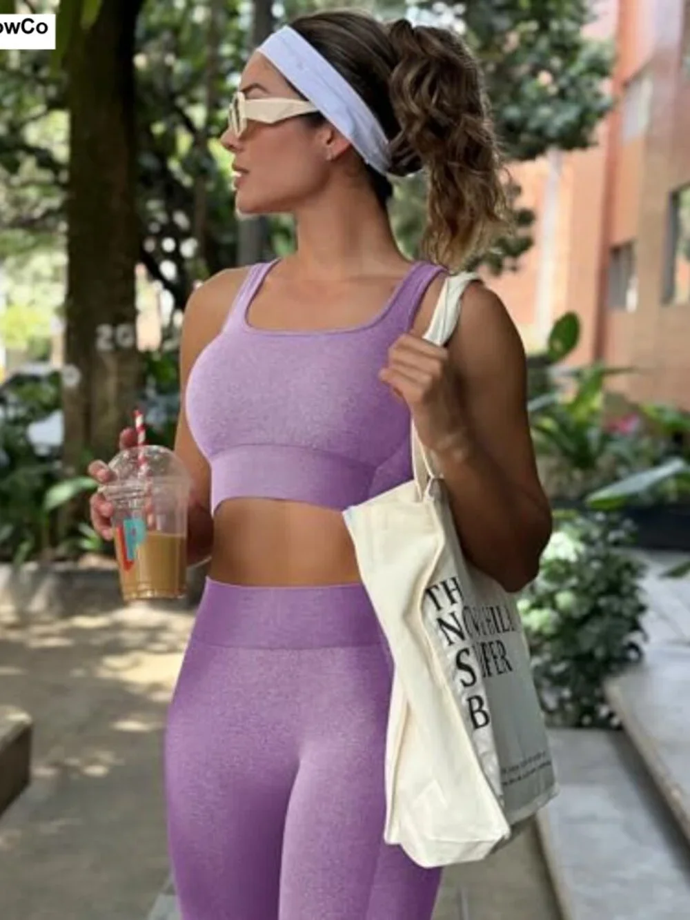 Seamless Square Neck Sports Bra Butt Lifting Leggings 2 Piece Workout Outfit